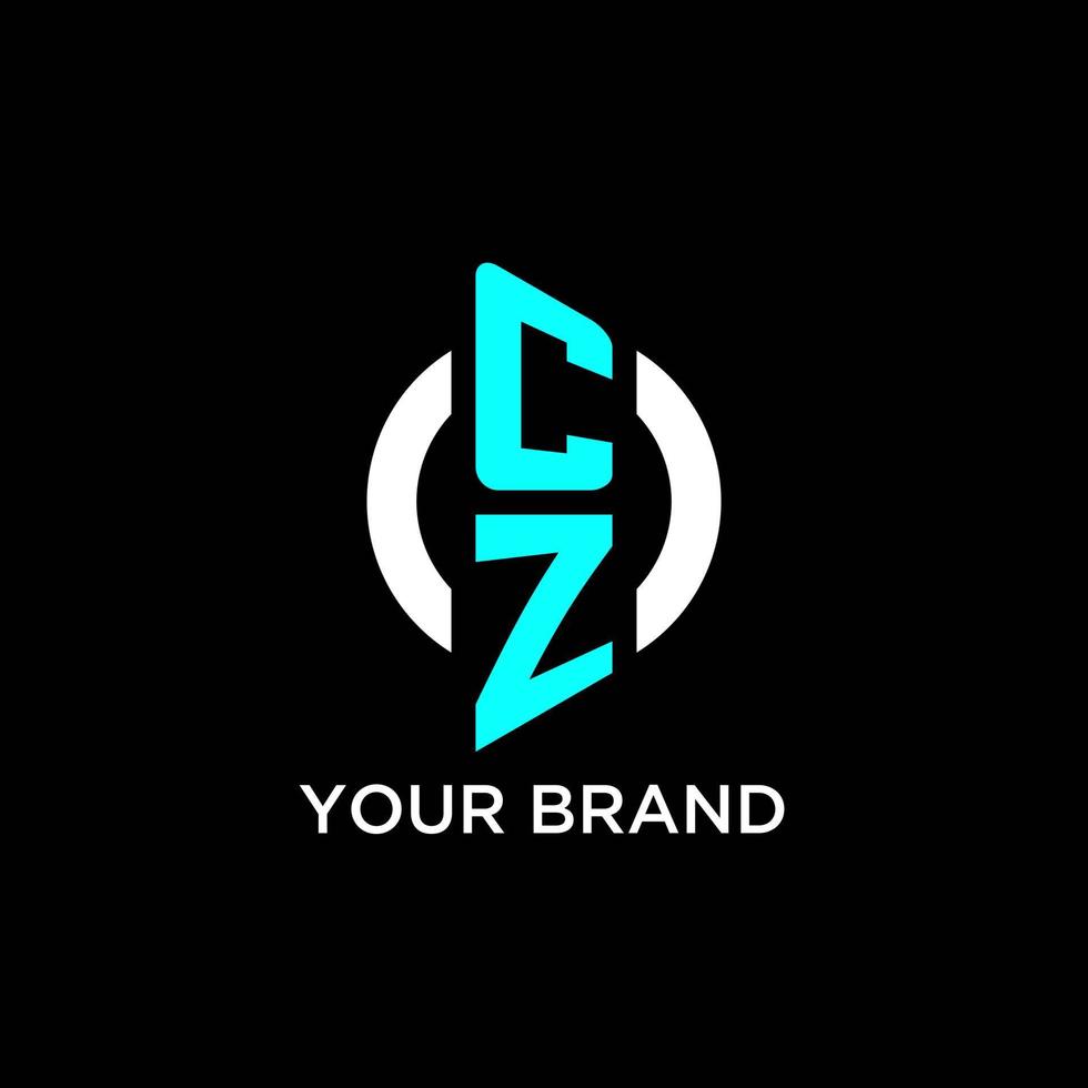 CZ circle monogram logo vector