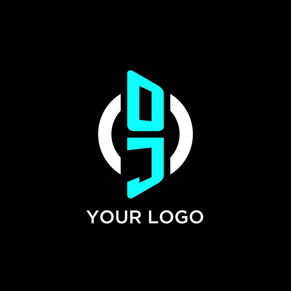 OJ circle monogram logo vector