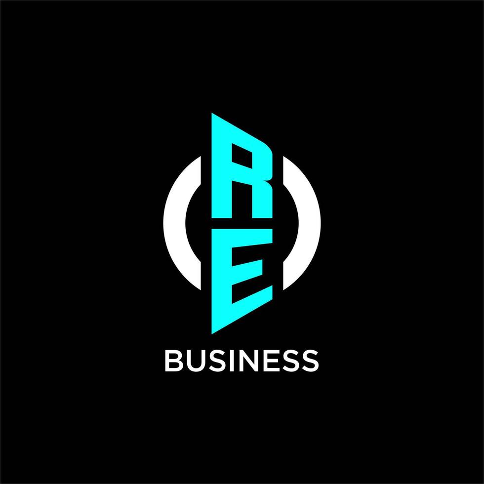 RE circle monogram logo vector
