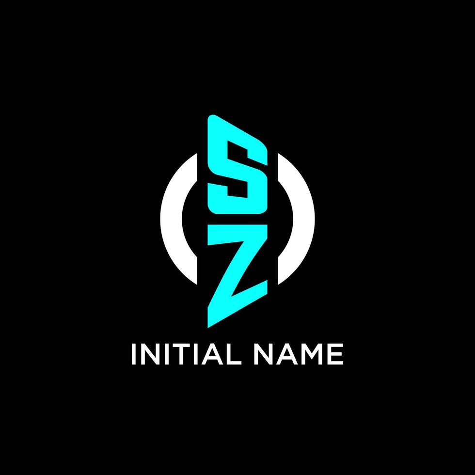 SZ circle monogram logo vector