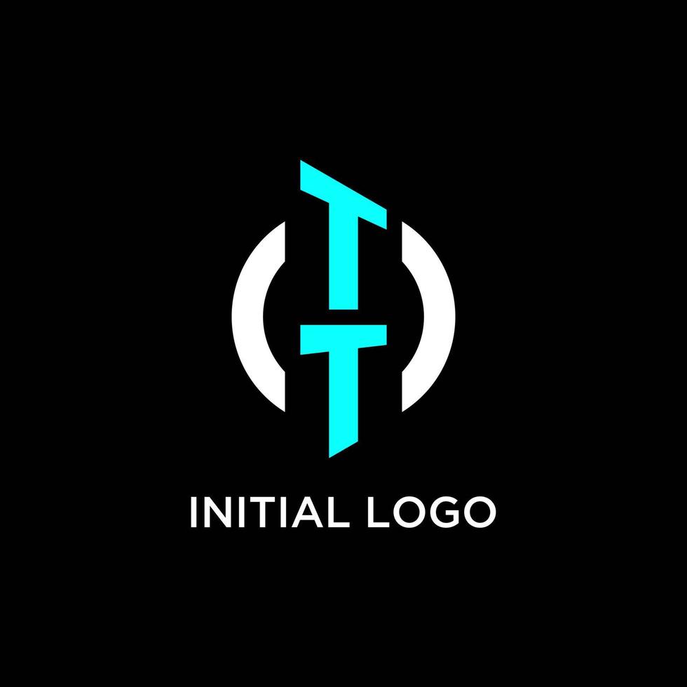 TT circle monogram logo vector