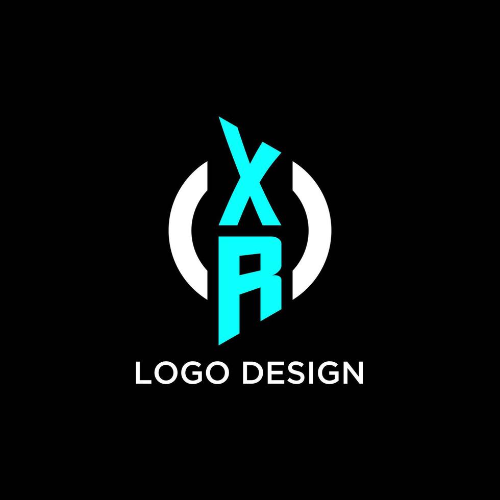 XR circle monogram logo vector