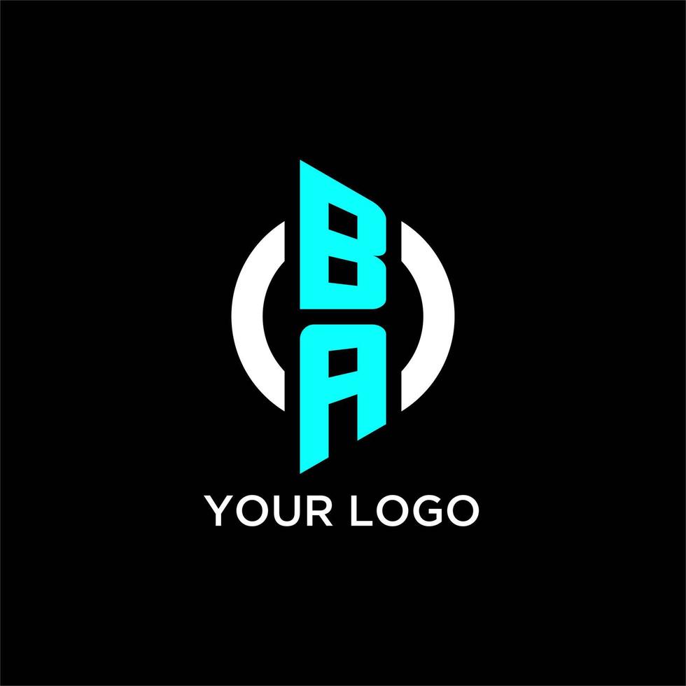 BA circle monogram logo vector