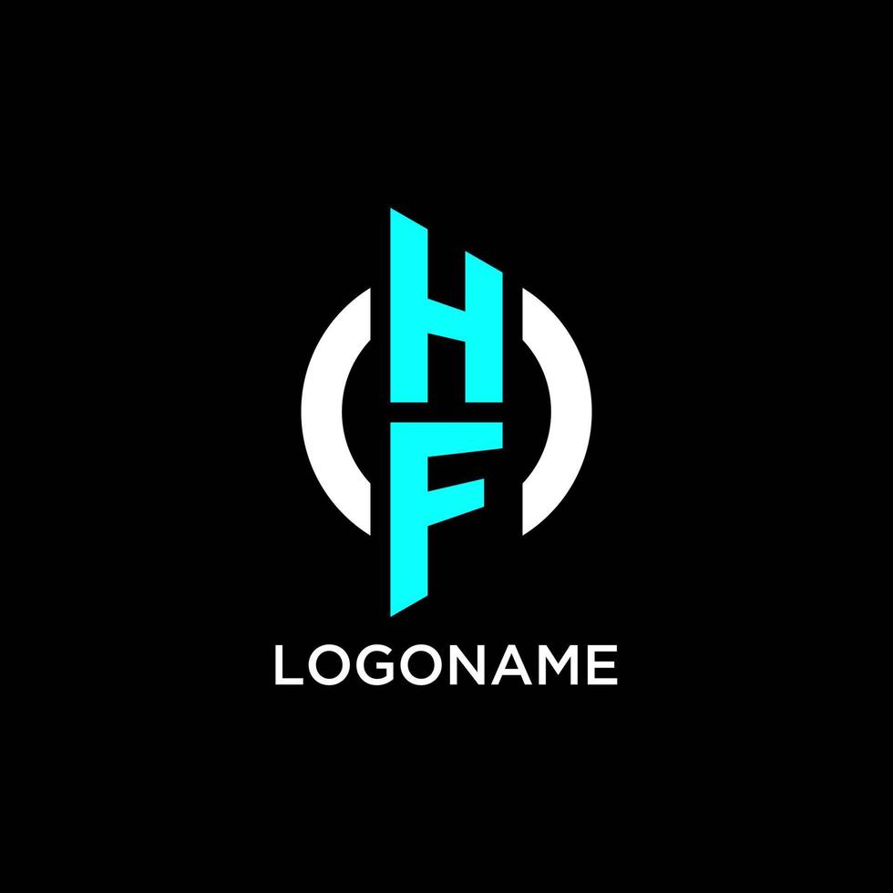 HF circle monogram logo vector