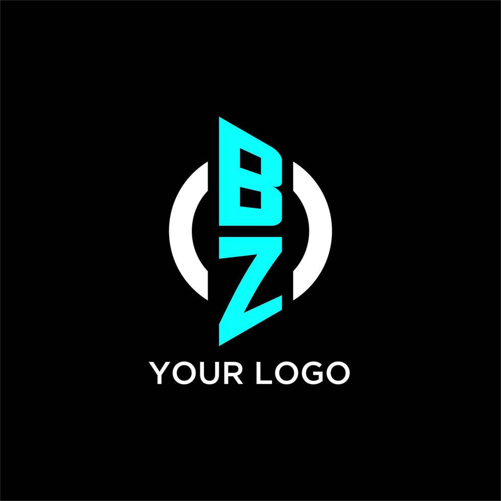 BZ circle monogram logo vector
