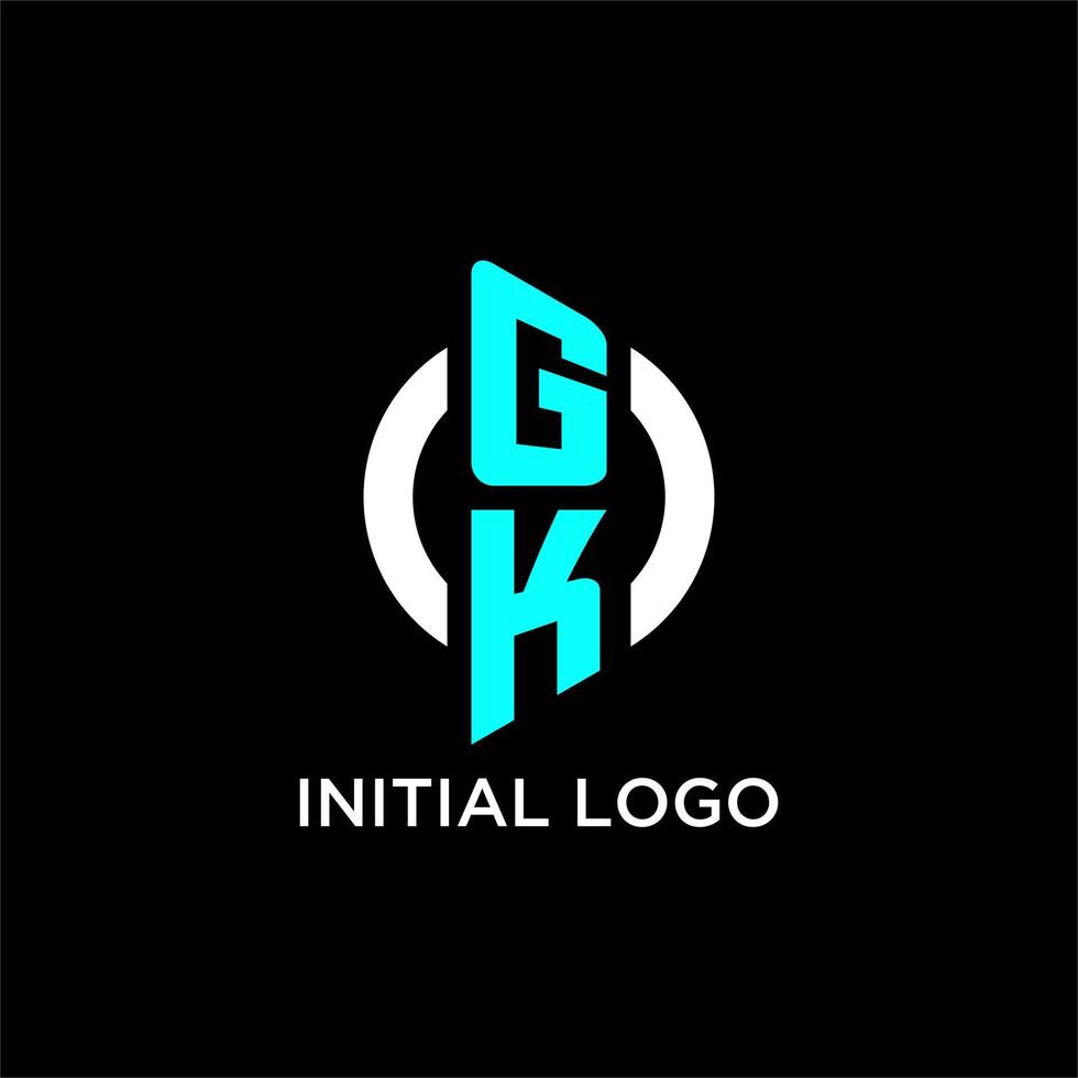 GK circle monogram logo vector