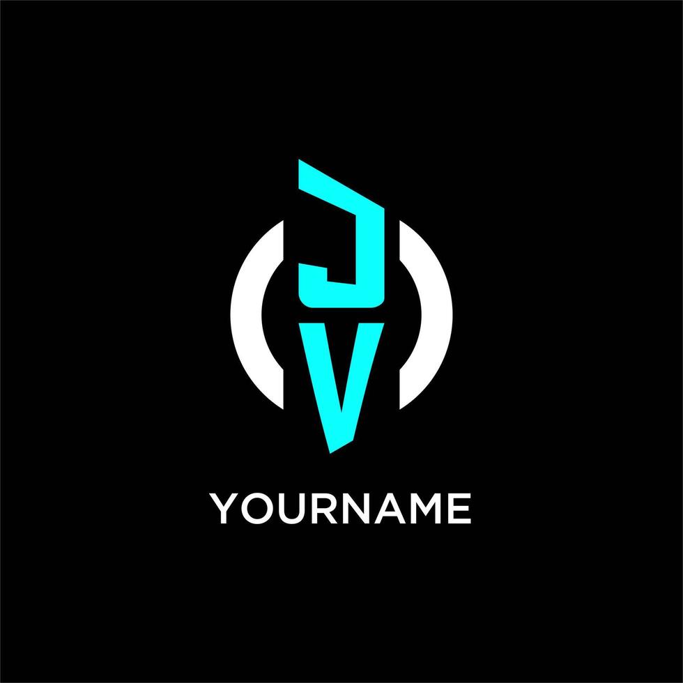 JV circle monogram logo vector
