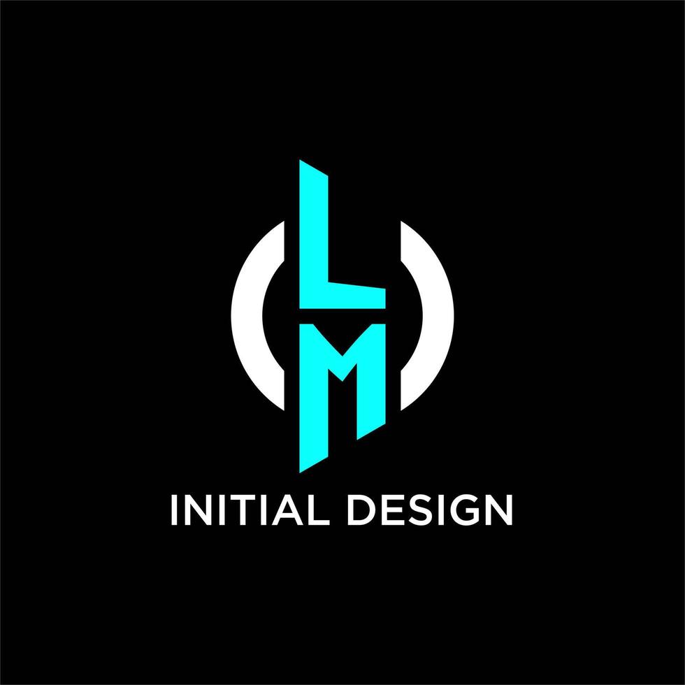 LM circle monogram logo vector