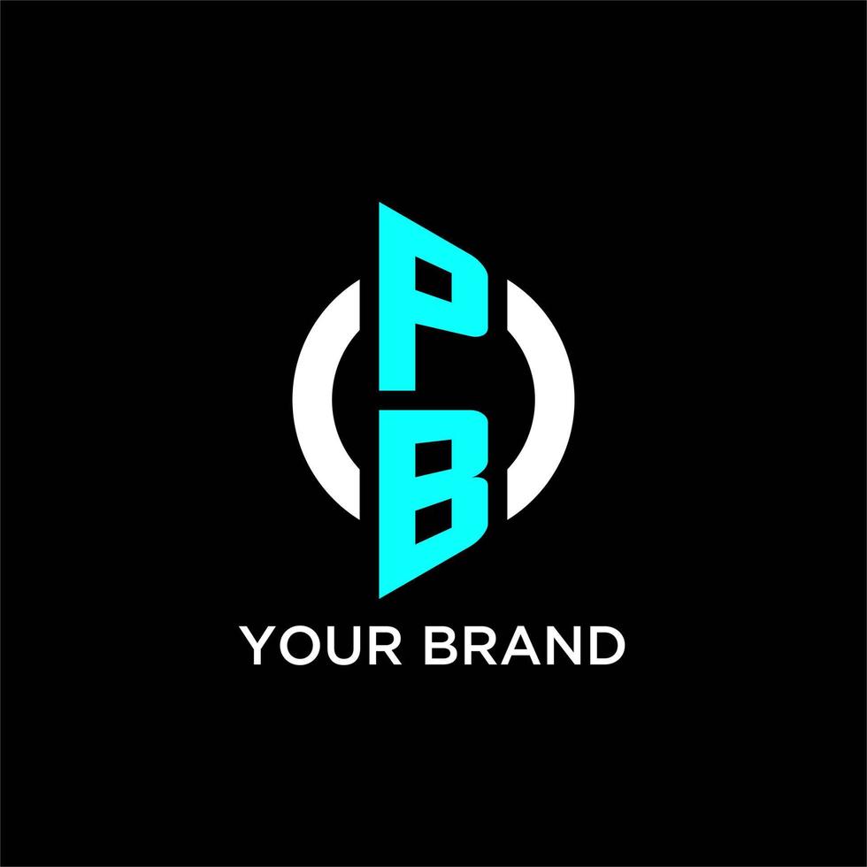 PB circle monogram logo vector