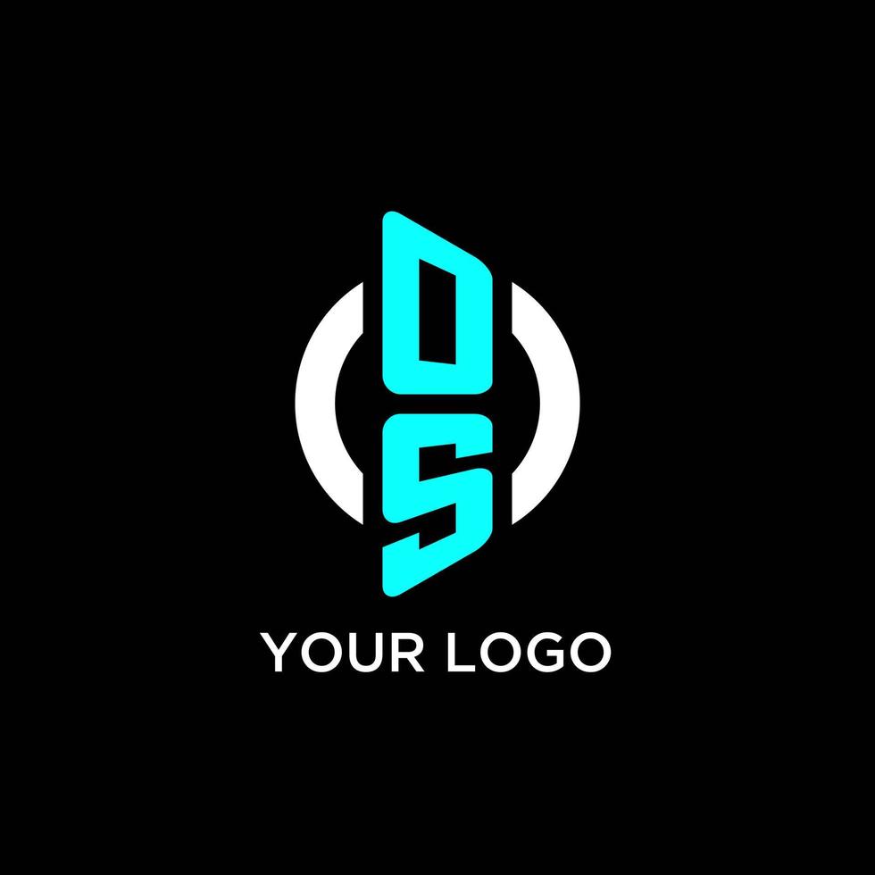 OS circle monogram logo vector