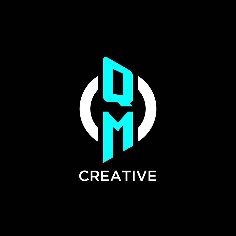 QM circle monogram logo vector