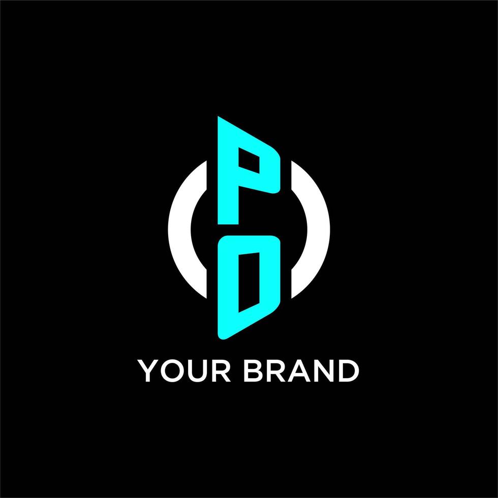 PO circle monogram logo vector