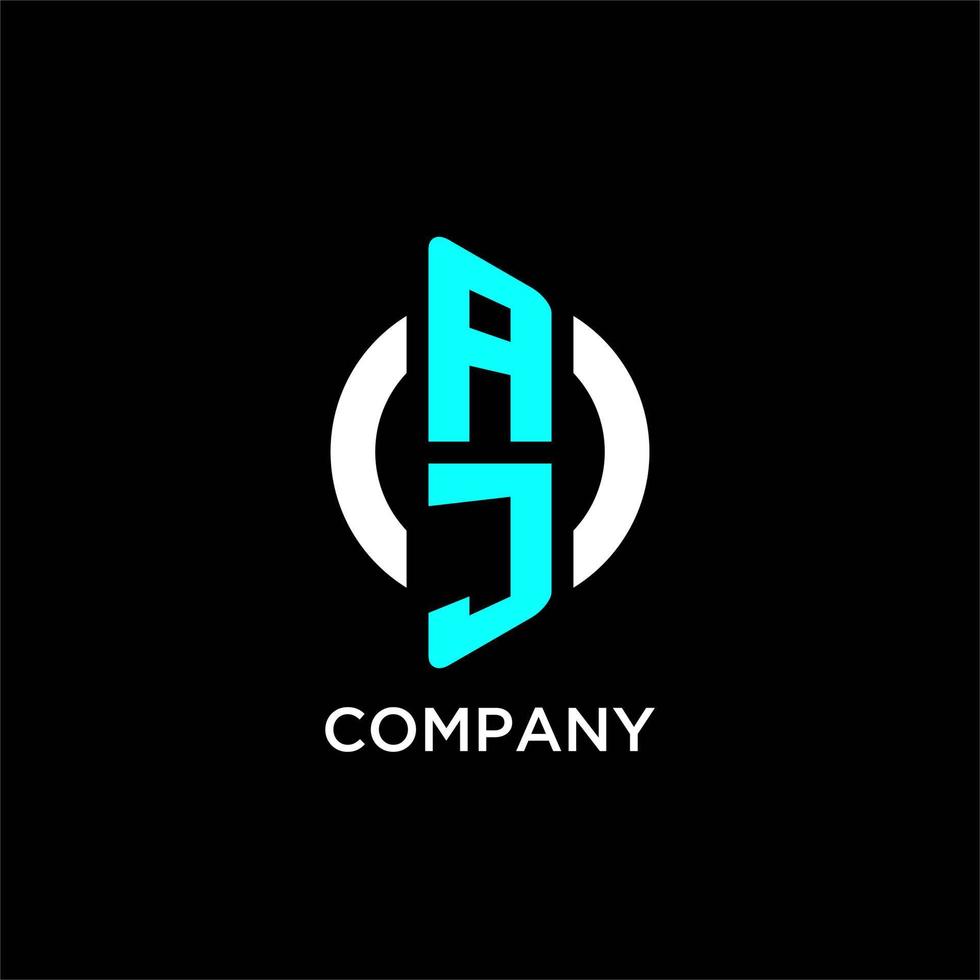 AJ circle monogram logo vector