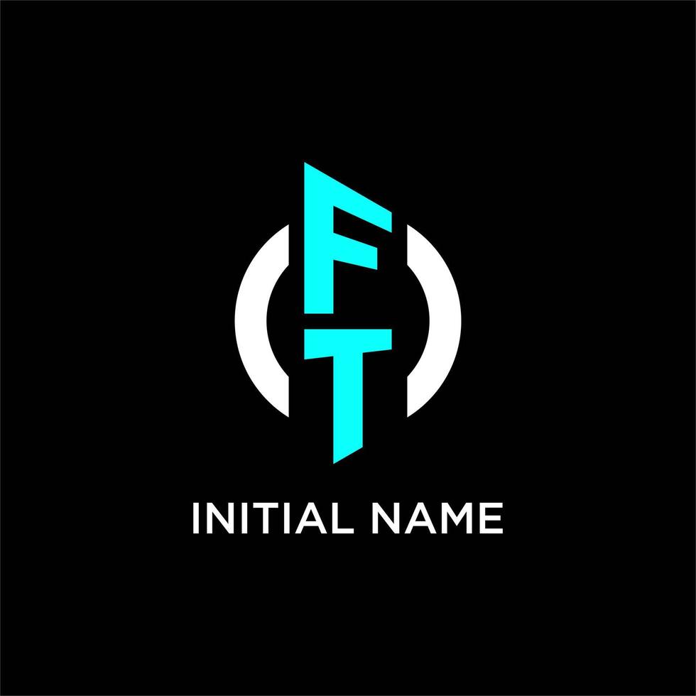 FT circle monogram logo vector
