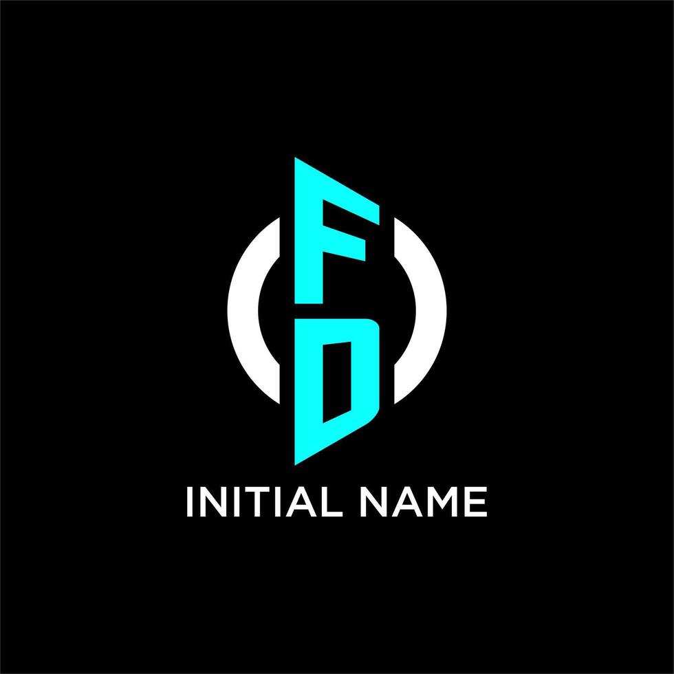 FD circle monogram logo vector