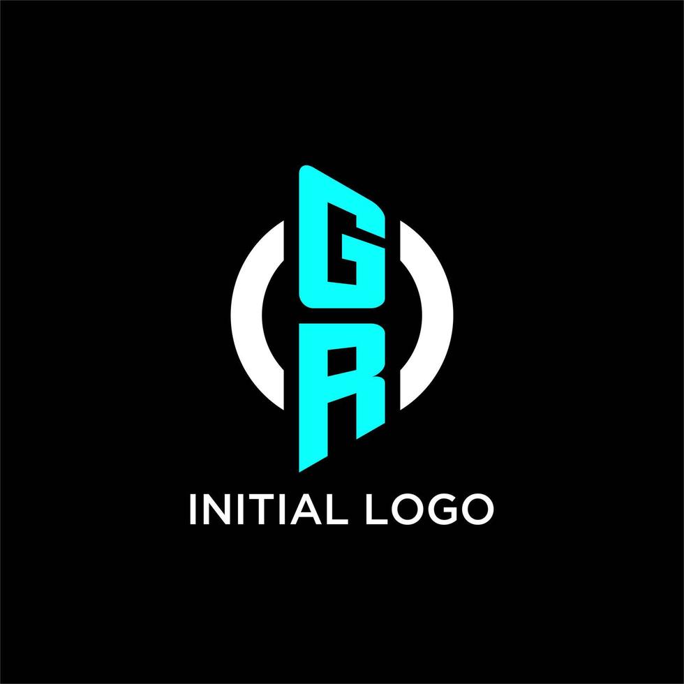 GR circle monogram logo vector