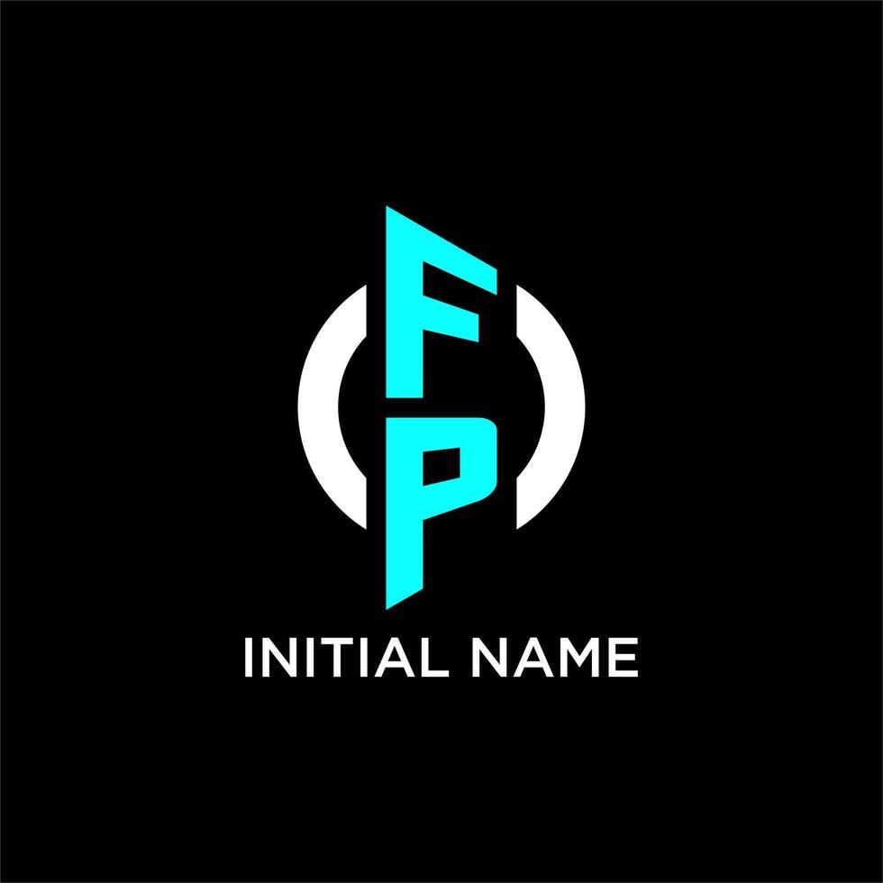 FP circle monogram logo vector