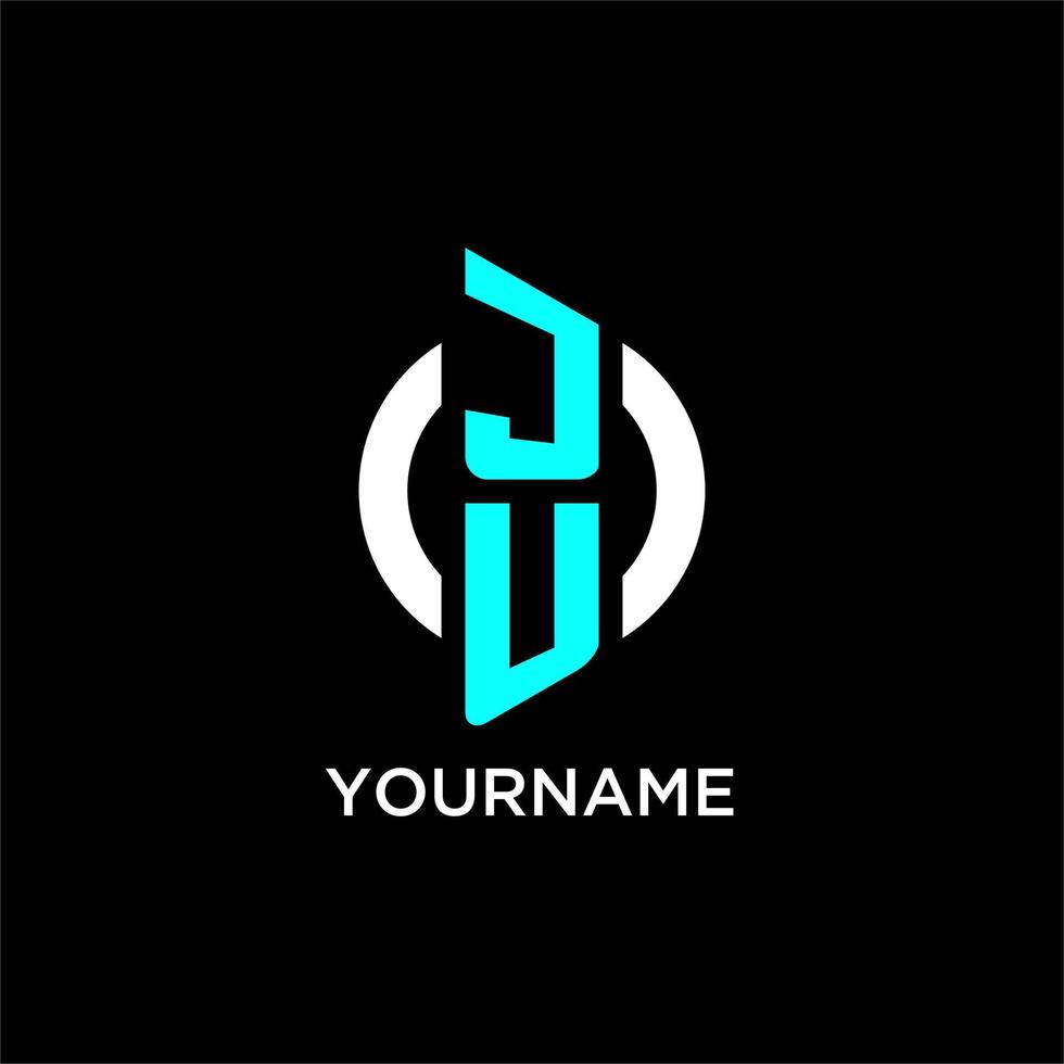JU circle monogram logo vector