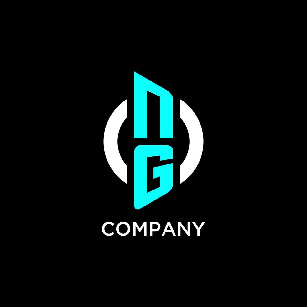 NG circle monogram logo vector