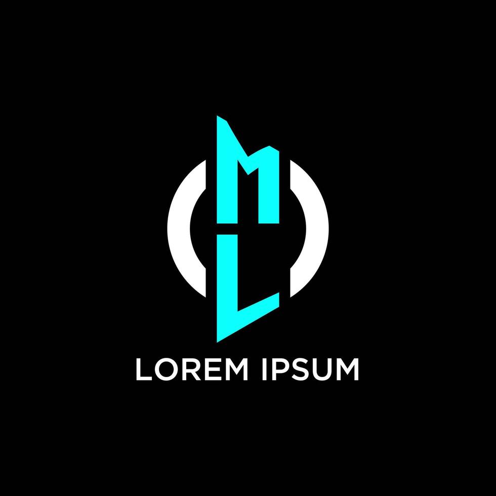 ML circle monogram logo vector