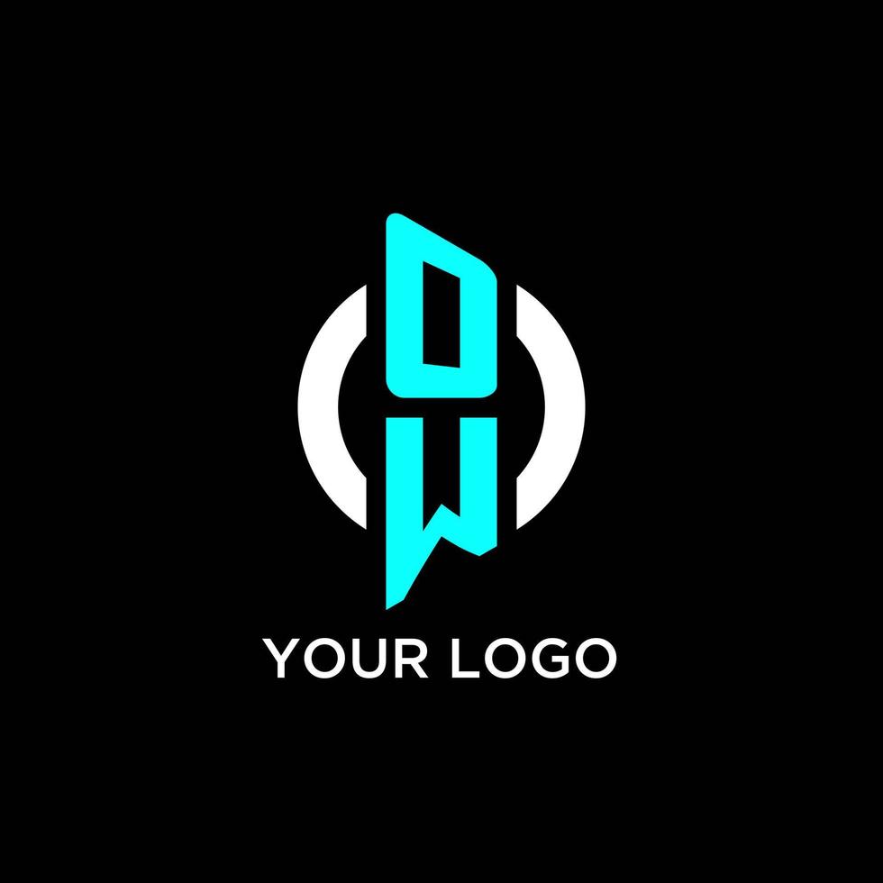 OW circle monogram logo vector