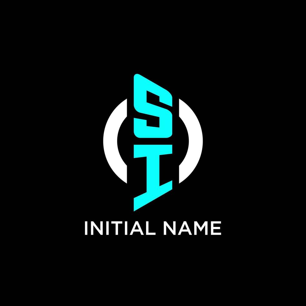 SI circle monogram logo vector