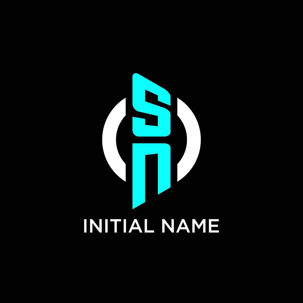 SN circle monogram logo vector