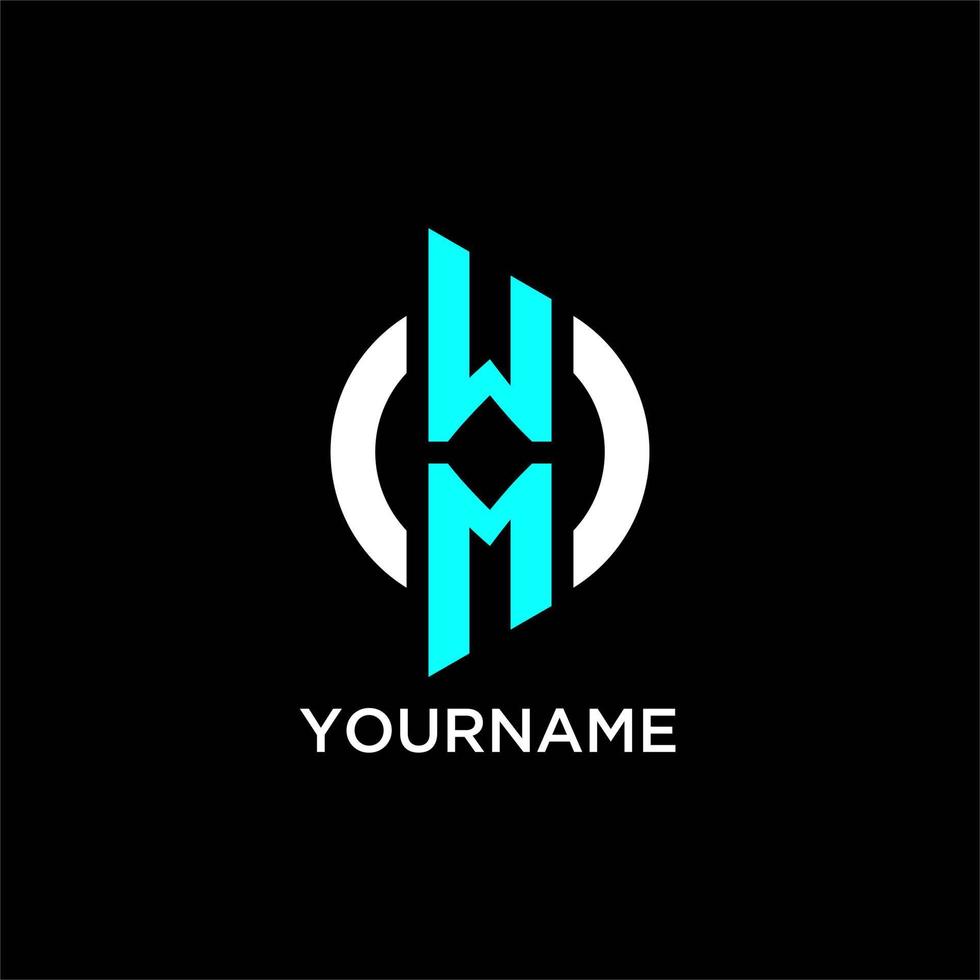 WM circle monogram logo vector