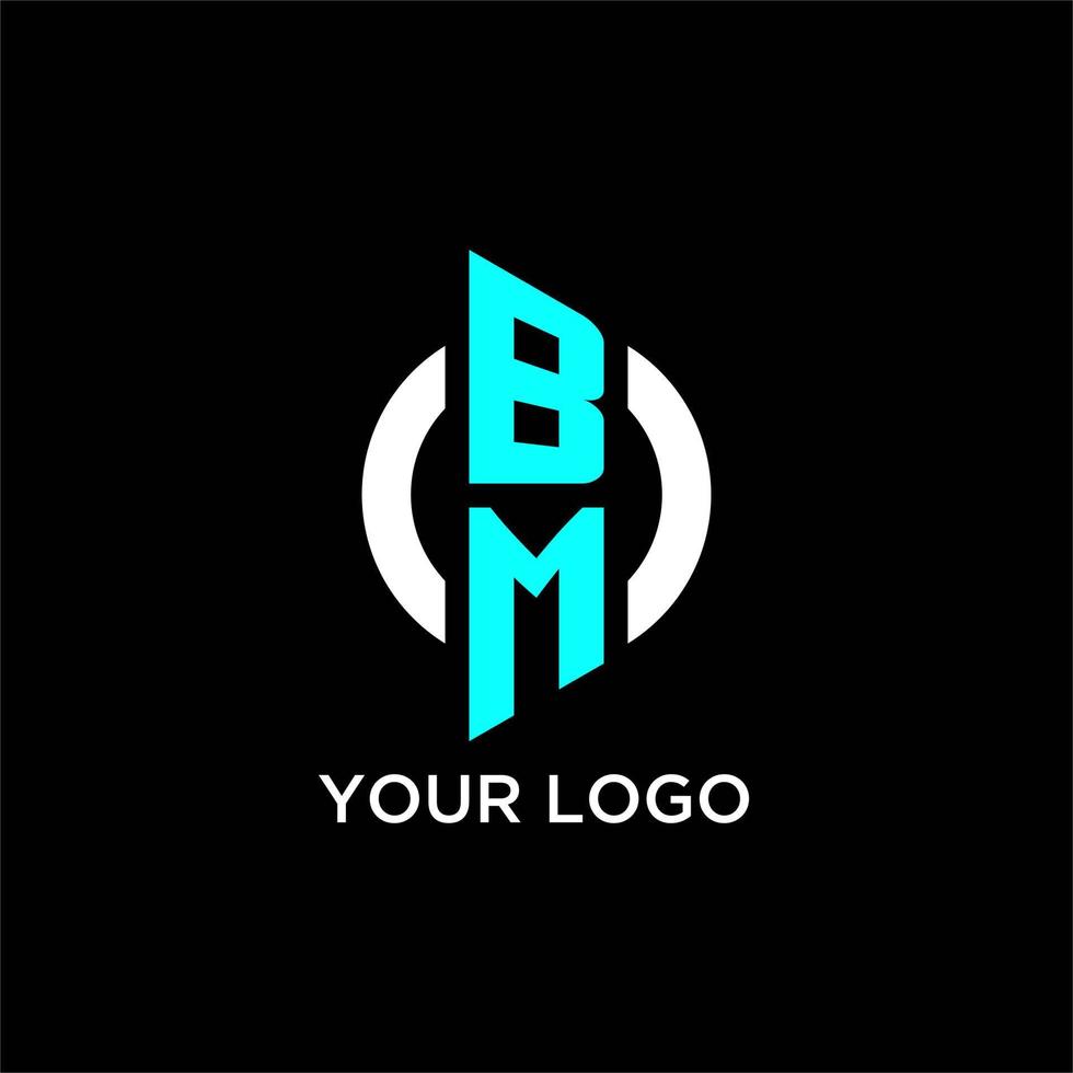 BM circle monogram logo vector