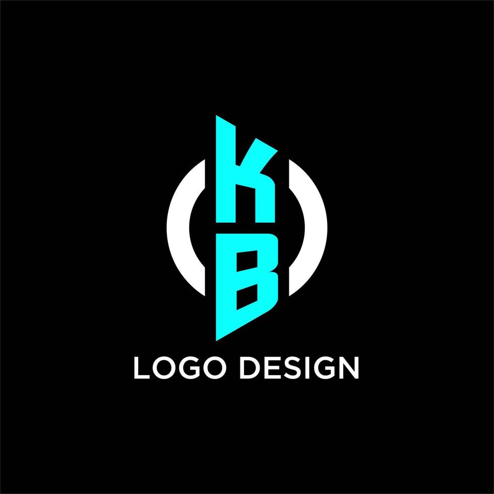 kb circulo monograma logo vector