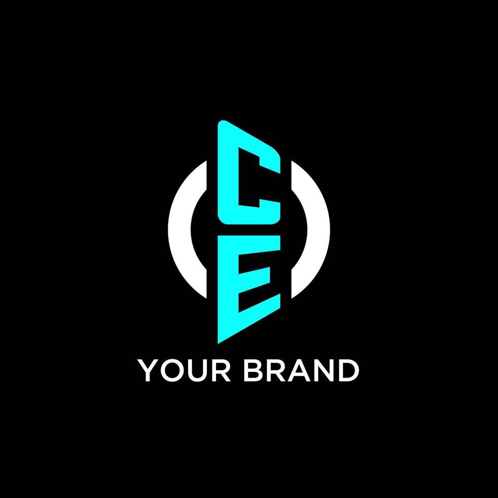 CE circle monogram logo vector