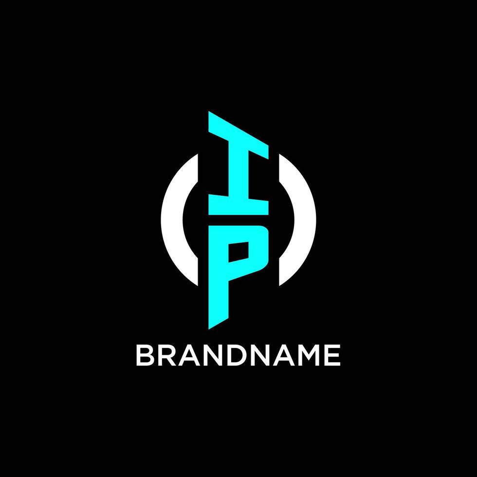 IP circle monogram logo vector