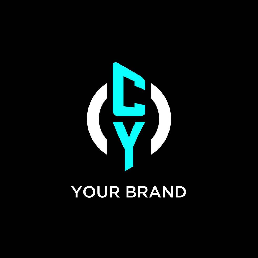 CY circle monogram logo vector