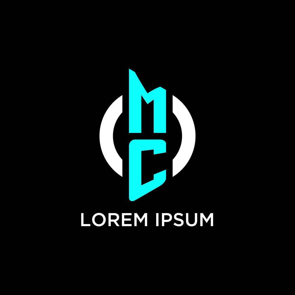 MC circle monogram logo vector