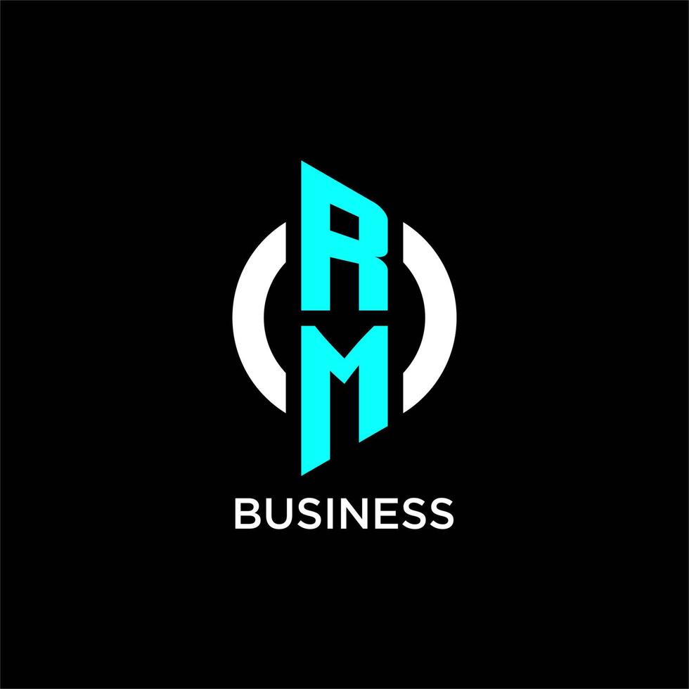 RM circle monogram logo vector