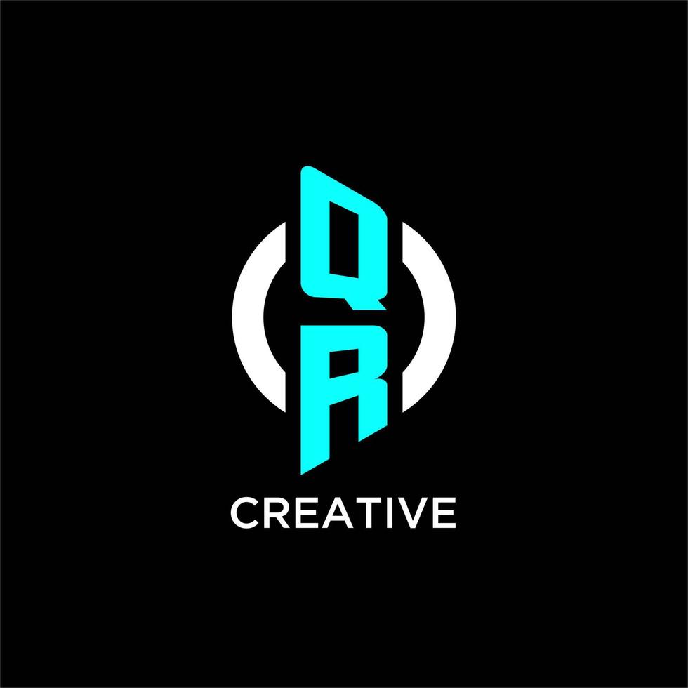 QR circle monogram logo vector