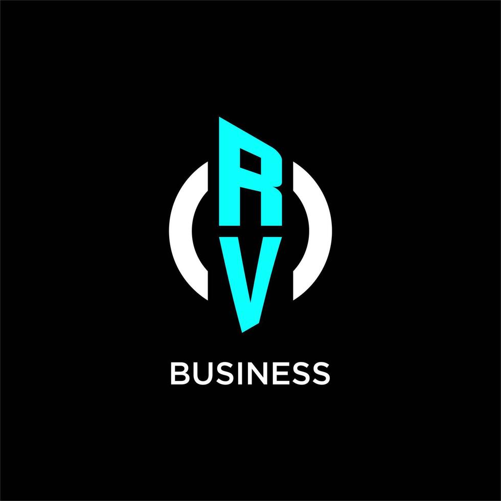 RV circle monogram logo vector