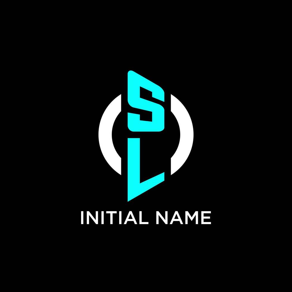 SL circle monogram logo vector