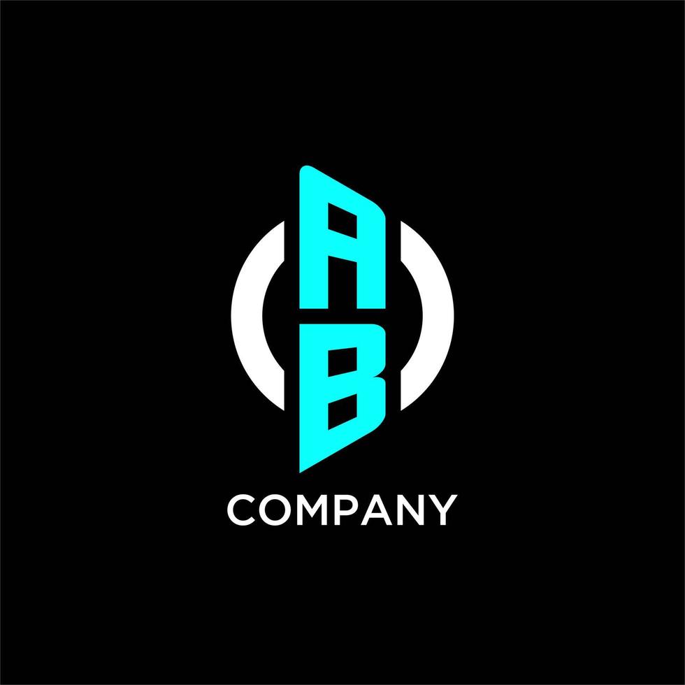 AB circle monogram logo vector