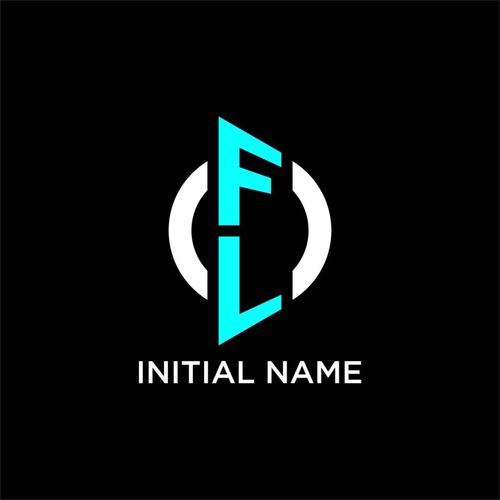 FL circle monogram logo vector