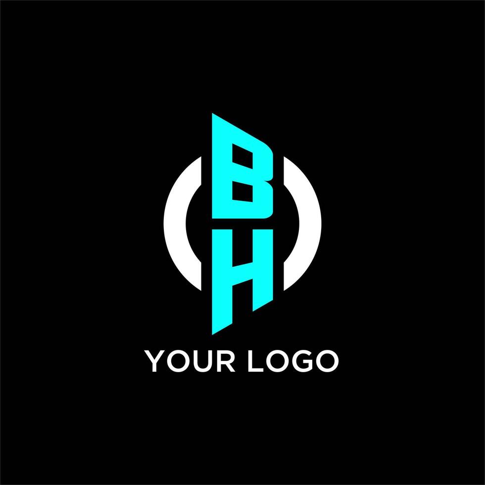 BH circle monogram logo vector