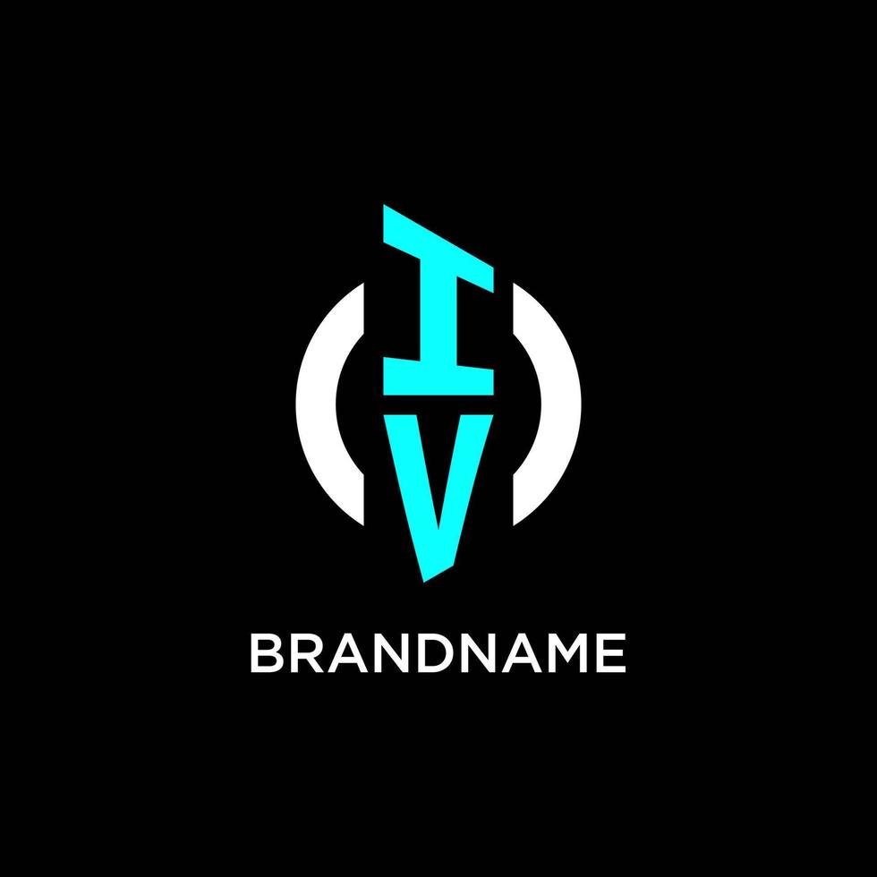 IV circle monogram logo vector