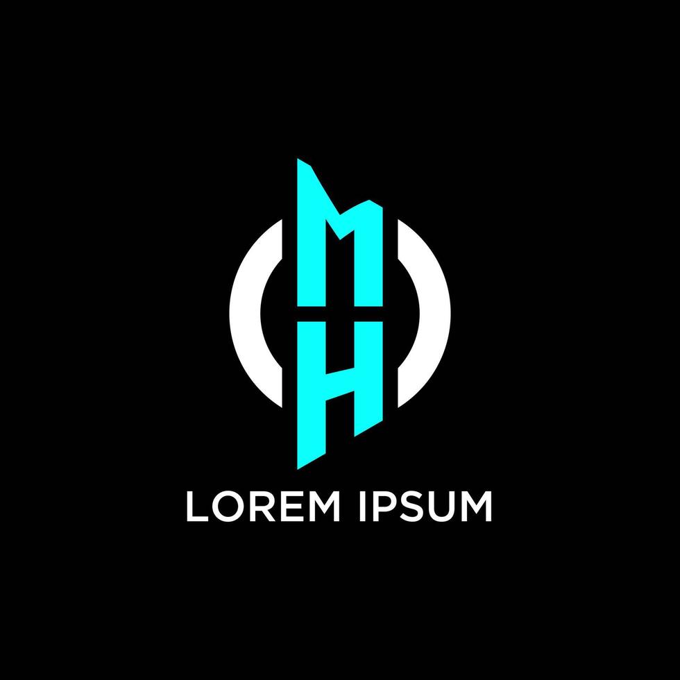MH circle monogram logo vector