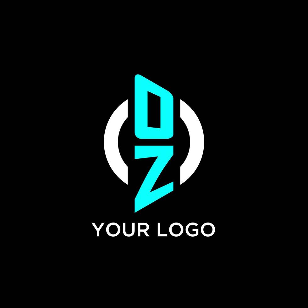 onz circulo monograma logo vector