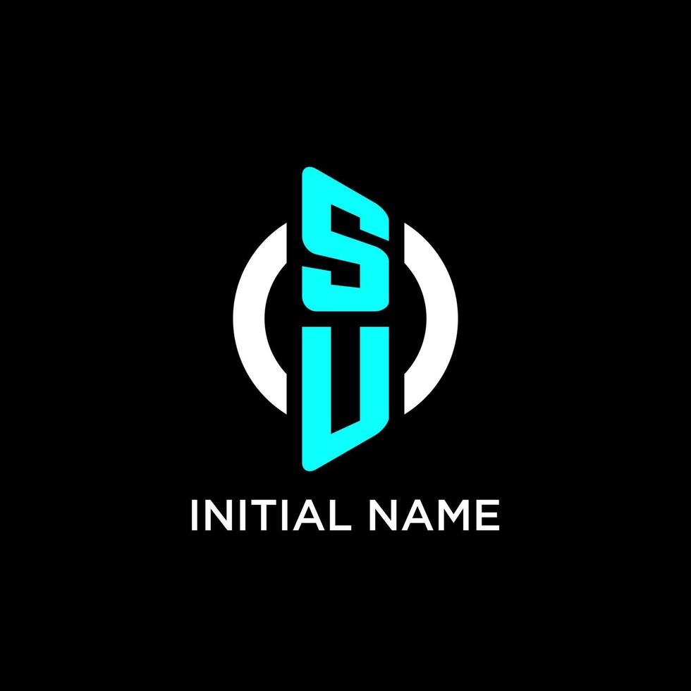 SU circle monogram logo vector