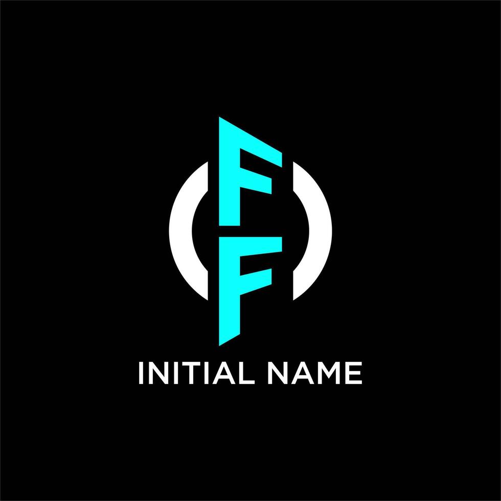 FF circle monogram logo vector