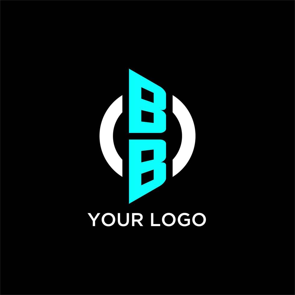 BB circle monogram logo vector