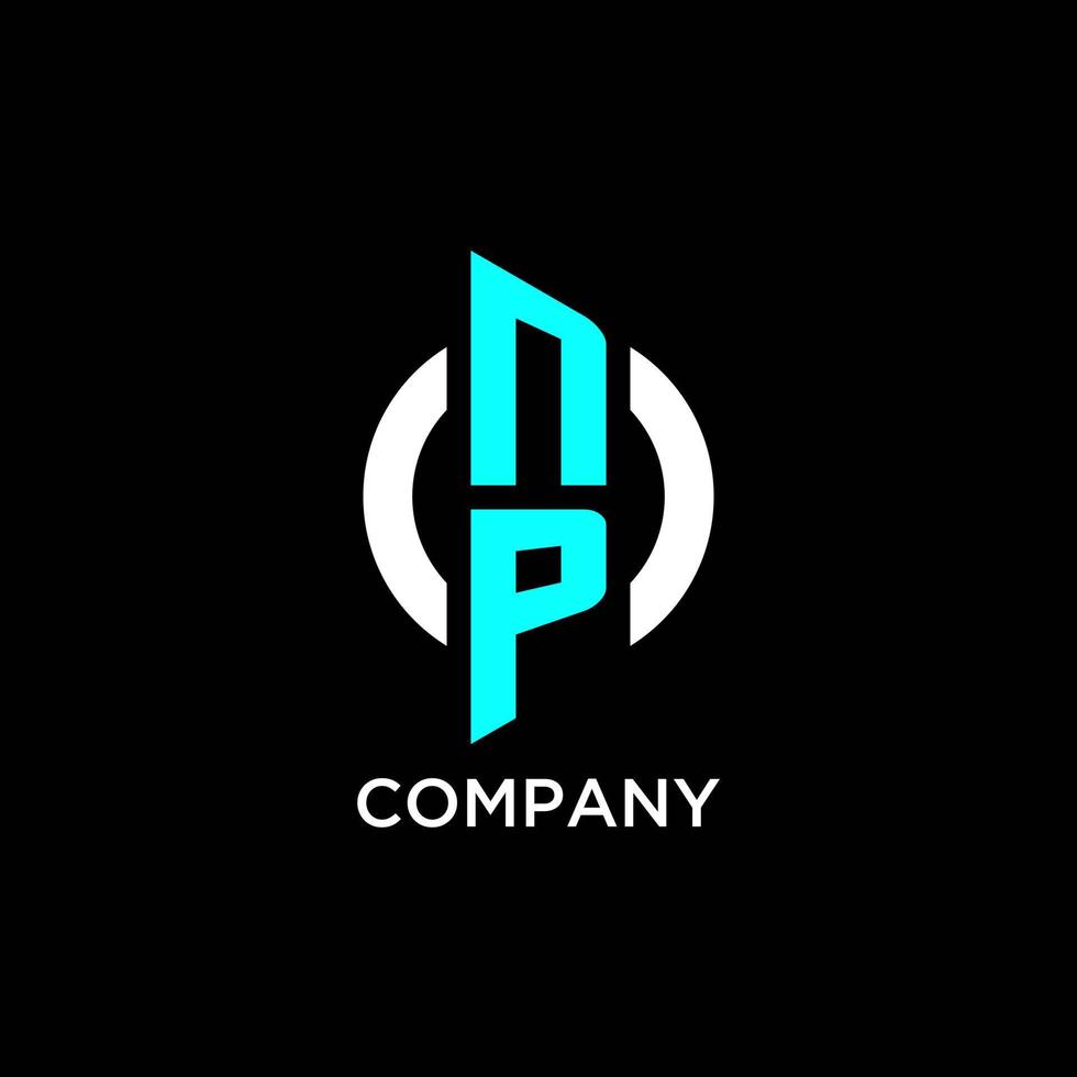 NP circle monogram logo vector