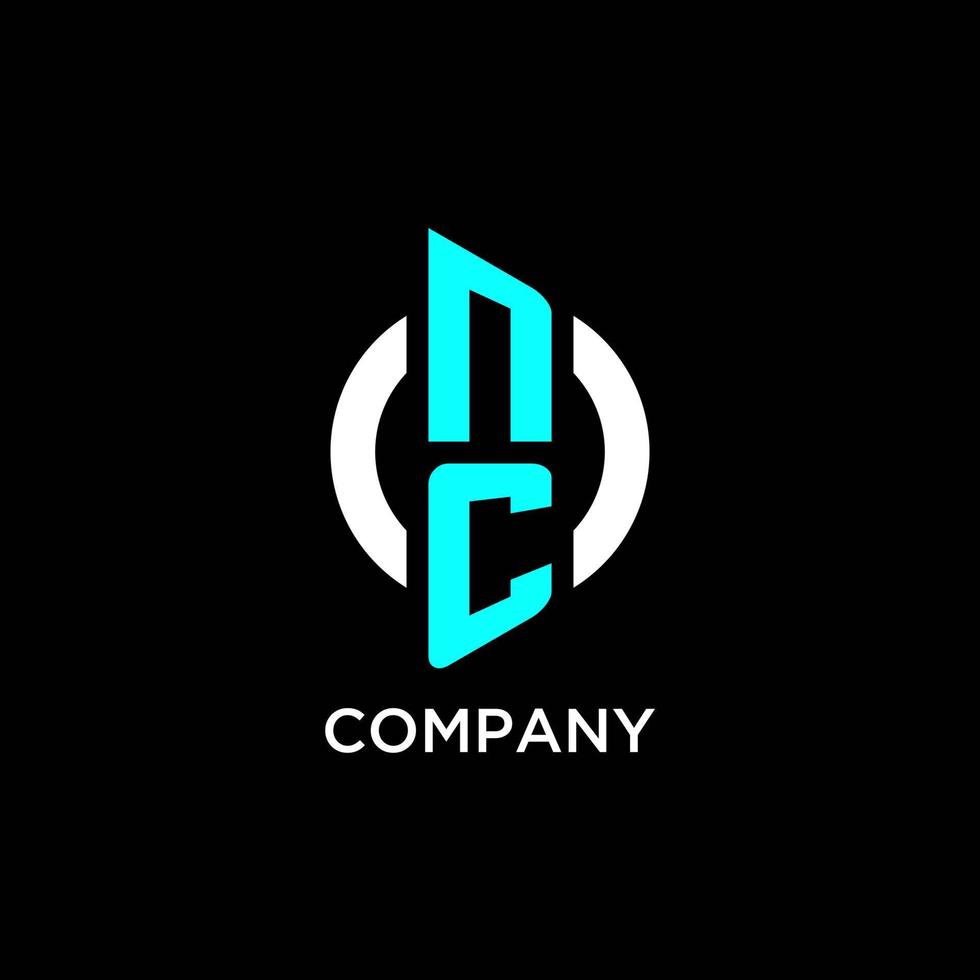 NC circle monogram logo vector