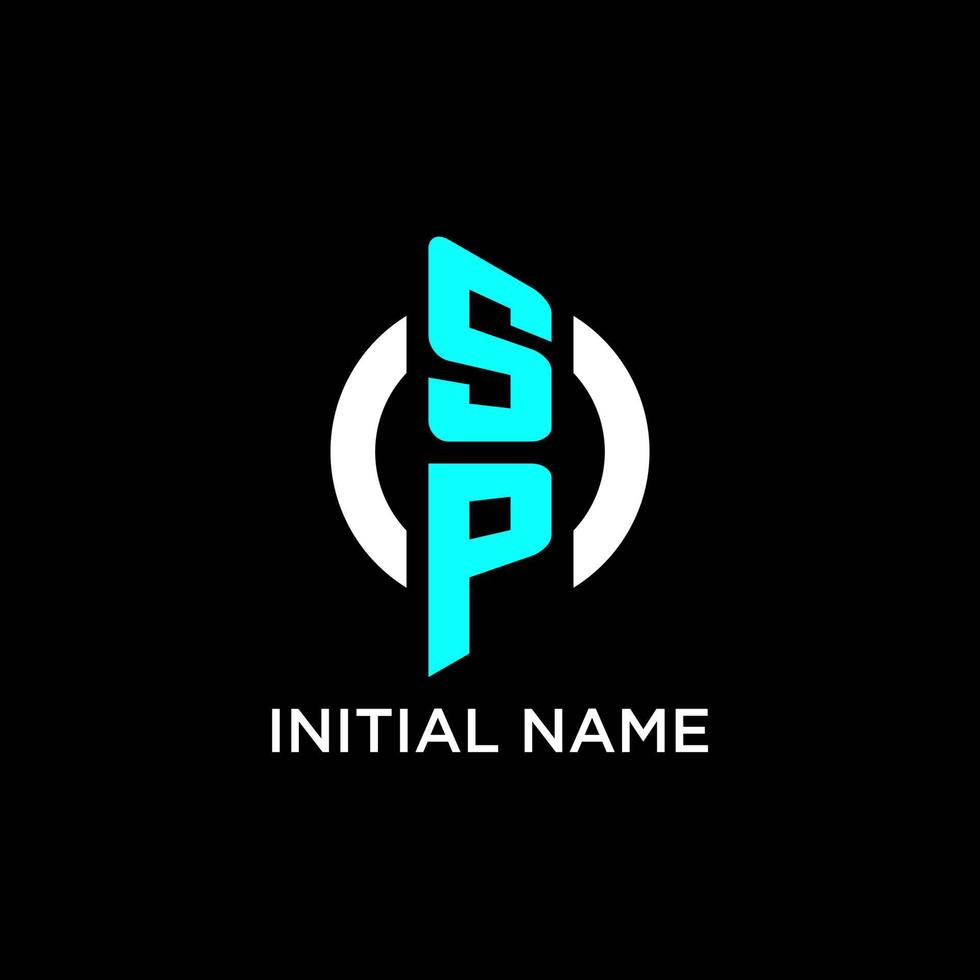 SP circle monogram logo vector